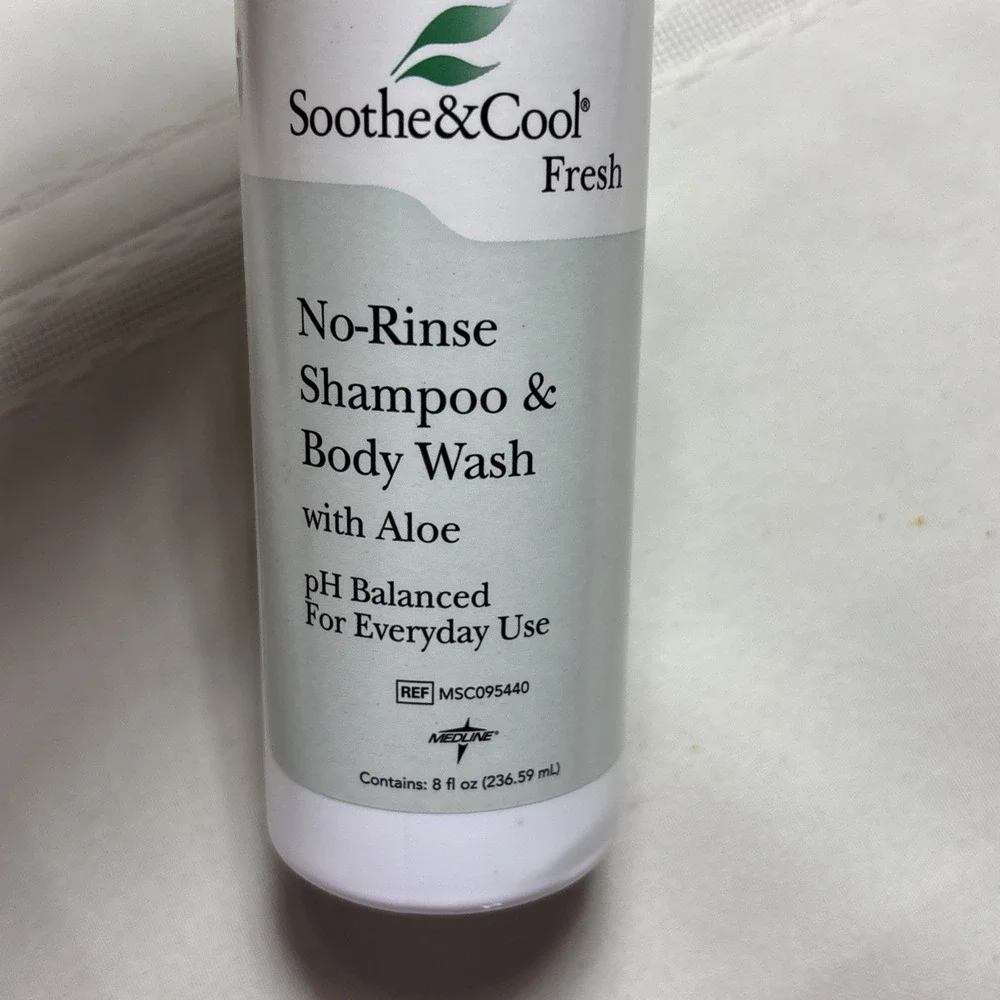 No-Rinse Shampoo & Body Wash MEDLINE   with Aloe  Soothe & Cool Fresh 8oz New